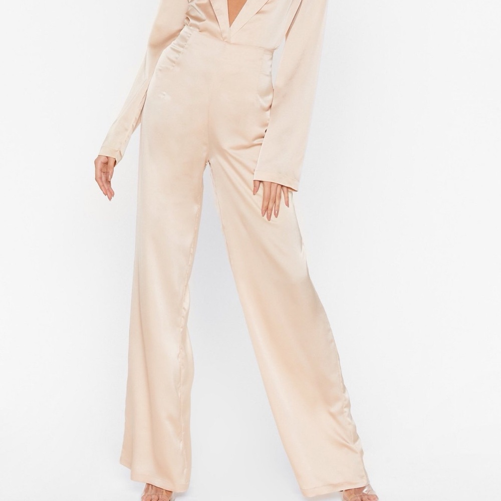 Nasty Gal Satin Wide-Leg Pants